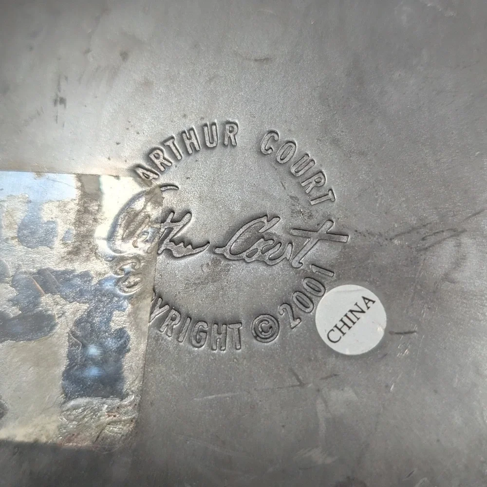 Arthur Court‎ Grape Leaf Aluminum Serving Bowl Square 10 inch Vintage 2001